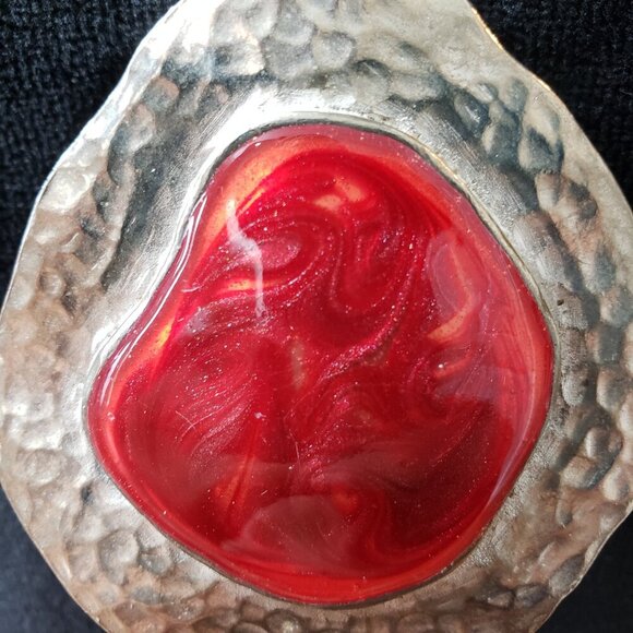 Women's Silver Plated Red Sard Gemstone Snake Chain Pendant Necklace with Barrel - Picture 4 of 6